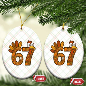Six And Seven Meme Turkey Ceramic Ornament Funny Thanksgiving Gift TS12 Print Your Wear