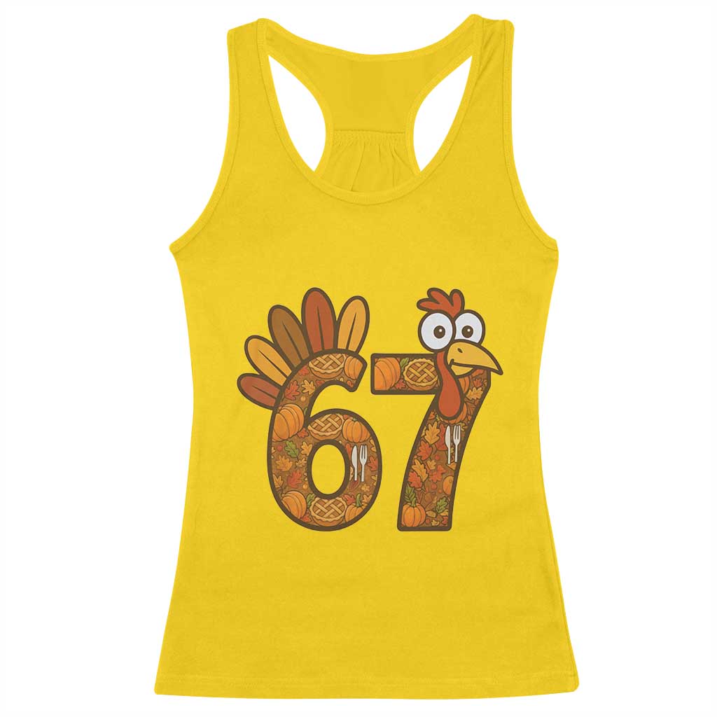 Six And Seven Meme Turkey Racerback Tank Top Funny Thanksgiving Gift TS12 Daisy Print Your Wear