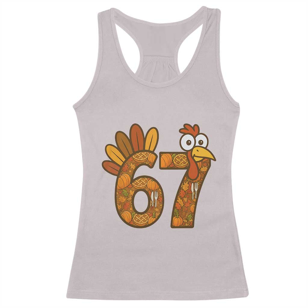 Six And Seven Meme Turkey Racerback Tank Top Funny Thanksgiving Gift TS12 Ice Gray Print Your Wear