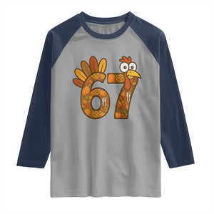 Six And Seven Meme Turkey Raglan Shirt Funny Thanksgiving Gift TS12 Sport Gray Navy Print Your Wear