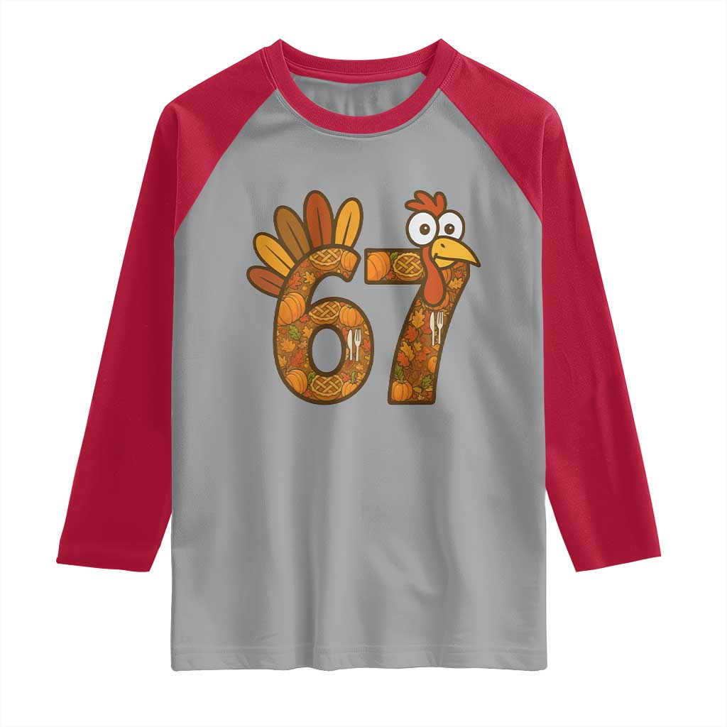 Six And Seven Meme Turkey Raglan Shirt Funny Thanksgiving Gift TS12 Sport Gray Red Print Your Wear