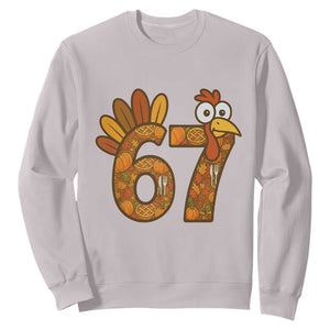 Six And Seven Meme Turkey Sweatshirt Funny Thanksgiving Gift TS12 Ice Gray Print Your Wear