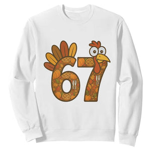 Six And Seven Meme Turkey Sweatshirt Funny Thanksgiving Gift TS12 White Print Your Wear