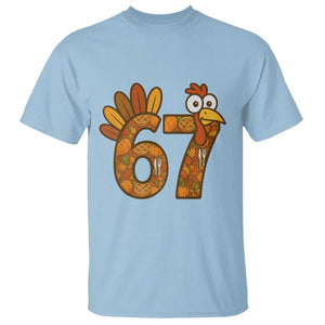 Six And Seven Meme Turkey T Shirt Funny Thanksgiving Gift TS12 Light Blue Print Your Wear