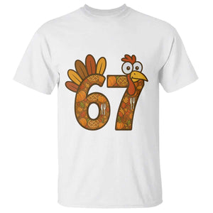 Six And Seven Meme Turkey T Shirt Funny Thanksgiving Gift TS12 White Print Your Wear