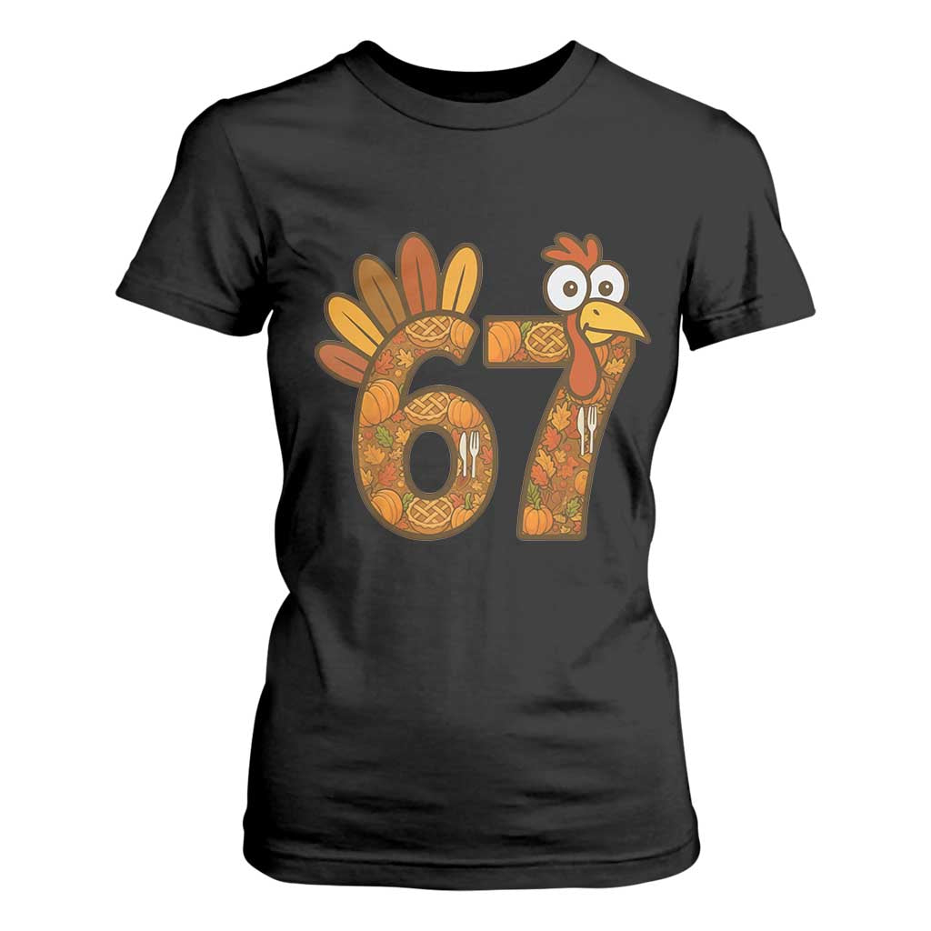 Six And Seven Meme Turkey T Shirt For Women Funny Thanksgiving Gift TS12 Black Print Your Wear