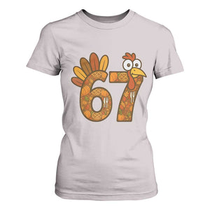 Six And Seven Meme Turkey T Shirt For Women Funny Thanksgiving Gift TS12 Ice Gray Print Your Wear