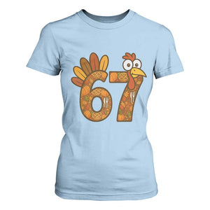 Six And Seven Meme Turkey T Shirt For Women Funny Thanksgiving Gift TS12 Light Blue Print Your Wear