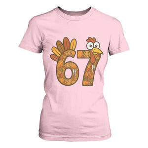 Six And Seven Meme Turkey T Shirt For Women Funny Thanksgiving Gift TS12 Light Pink Print Your Wear