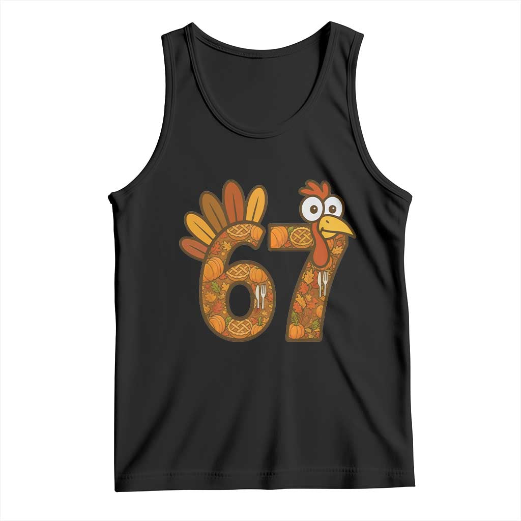 Six And Seven Meme Turkey Tank Top Funny Thanksgiving Gift TS12 Black Print Your Wear
