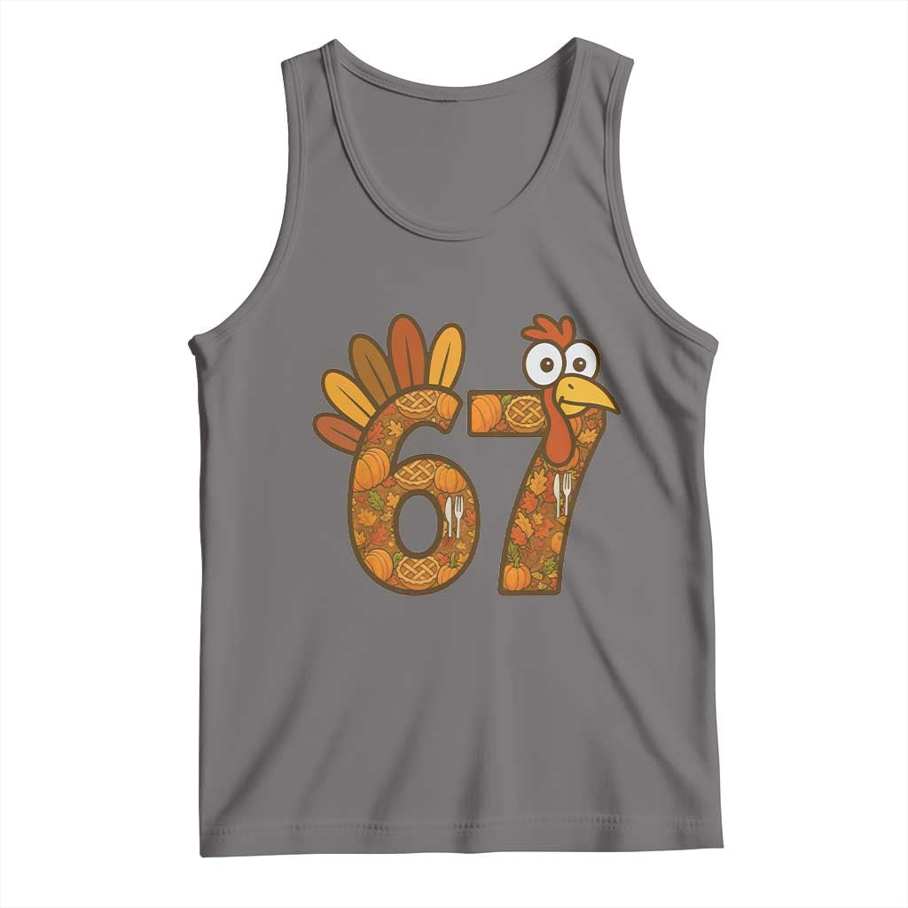 Six And Seven Meme Turkey Tank Top Funny Thanksgiving Gift TS12 Deep Heather Print Your Wear