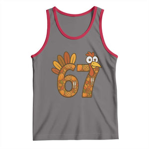 Six And Seven Meme Turkey Tank Top Funny Thanksgiving Gift TS12 Deep Heather Red Print Your Wear