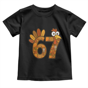 Six And Seven Meme Turkey Toddler T Shirt Funny Thanksgiving Gift TS12 Black Print Your Wear