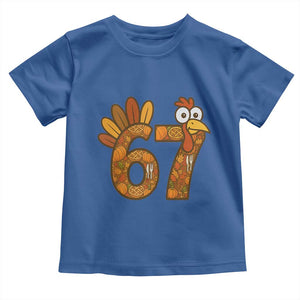 Six And Seven Meme Turkey Toddler T Shirt Funny Thanksgiving Gift TS12 Royal Blue Print Your Wear