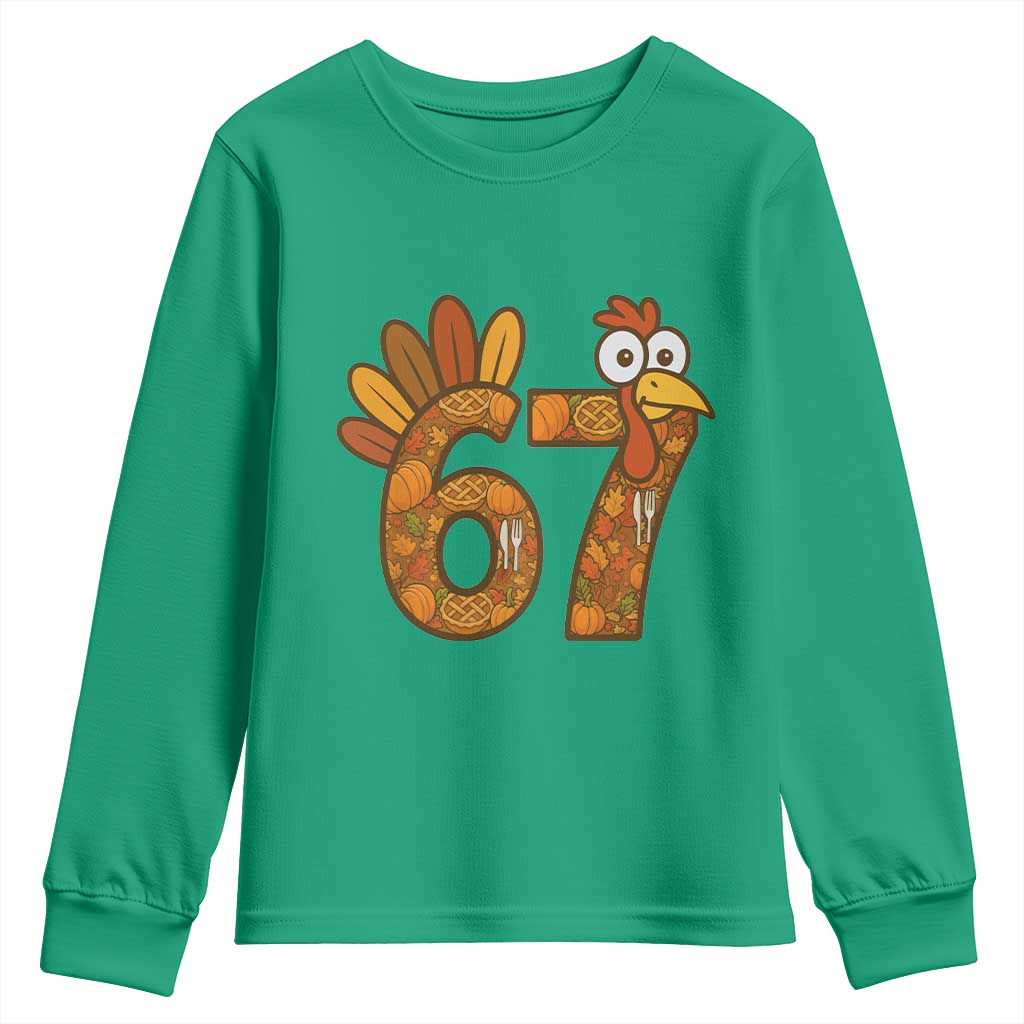Six And Seven Meme Turkey Youth Sweatshirt Funny Thanksgiving Gift TS12 Irish Green Print Your Wear