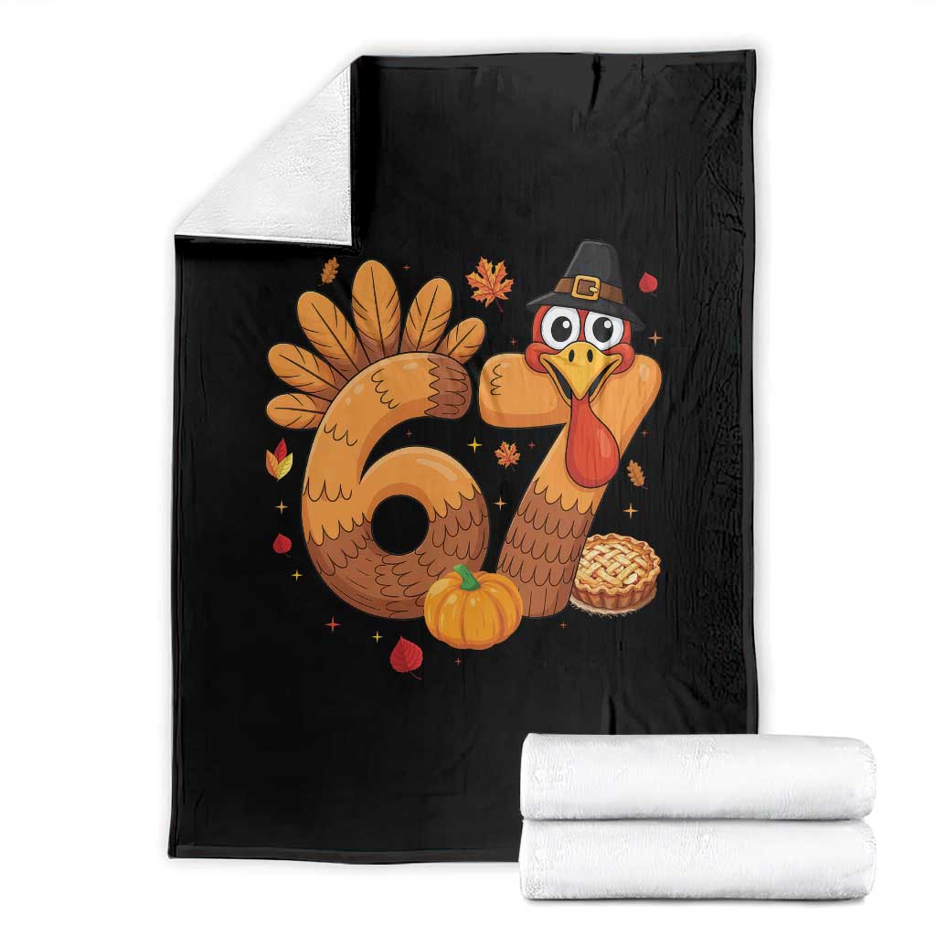 Funny Turkey Six And Seven Meme Throw Blanket Thanksgiving Gift TS12 Black Print Your Wear