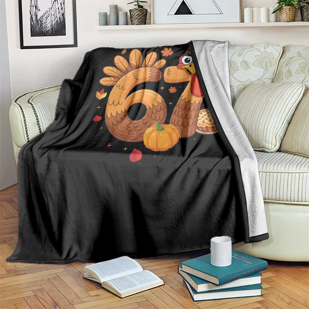 Funny Turkey Six And Seven Meme Throw Blanket Thanksgiving Gift TS12 Print Your Wear