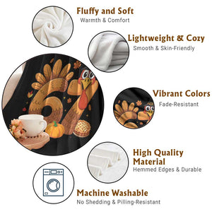 Funny Turkey Six And Seven Meme Throw Blanket Thanksgiving Gift TS12 Print Your Wear