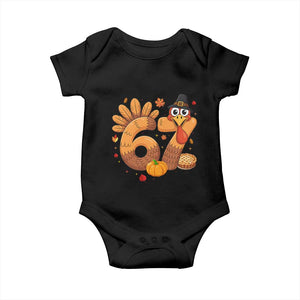 Funny Turkey Six And Seven Meme Baby Onesie Thanksgiving Gift TS12 Black Print Your Wear