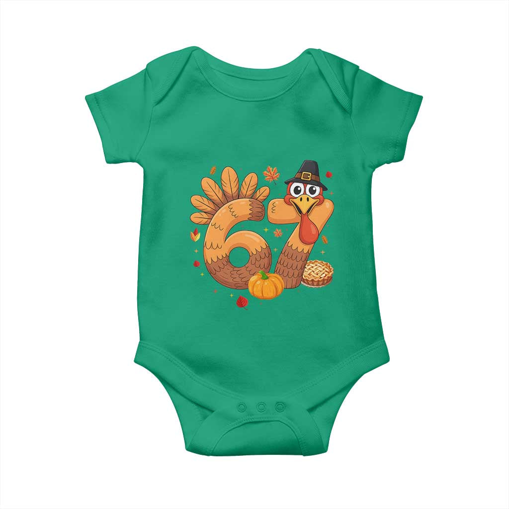 Funny Turkey Six And Seven Meme Baby Onesie Thanksgiving Gift TS12 Irish Green Print Your Wear