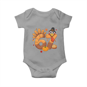 Funny Turkey Six And Seven Meme Baby Onesie Thanksgiving Gift TS12 Sport Gray Print Your Wear