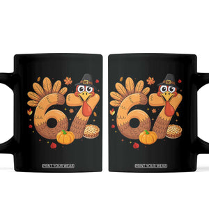 Funny Turkey Six And Seven Meme Coffee Mug Thanksgiving Gift TS12 Black Print Your Wear