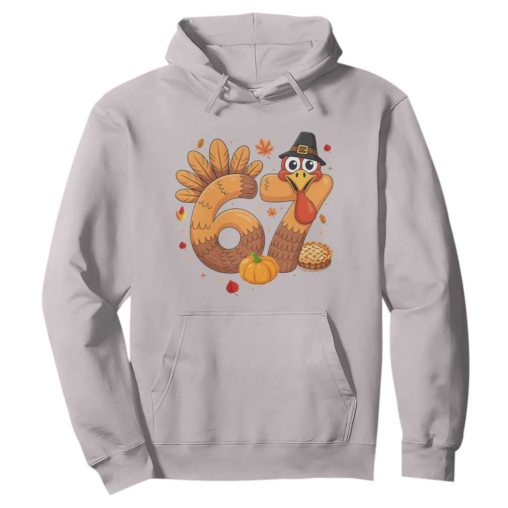 Funny Turkey Six And Seven Meme Hoodie Thanksgiving Gift TS12 Ice Gray Print Your Wear