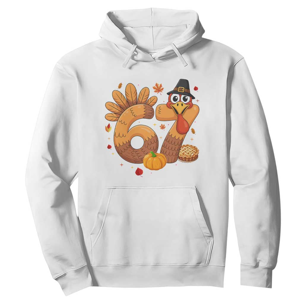 Funny Turkey Six And Seven Meme Hoodie Thanksgiving Gift TS12 White Print Your Wear