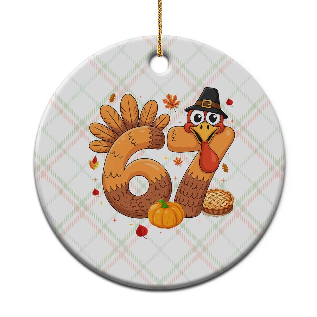 Funny Turkey Six And Seven Meme Ceramic Ornament Thanksgiving Gift TS12 1pc Christmas Plaid Print Your Wear