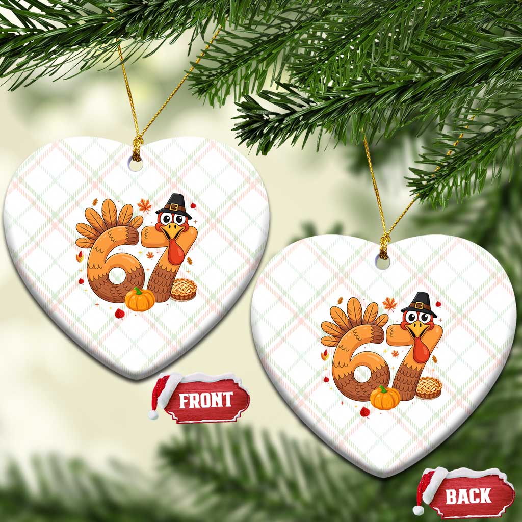 Funny Turkey Six And Seven Meme Ceramic Ornament Thanksgiving Gift TS12 Print Your Wear