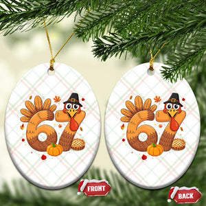 Funny Turkey Six And Seven Meme Ceramic Ornament Thanksgiving Gift TS12 Print Your Wear