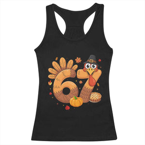 Funny Turkey Six And Seven Meme Racerback Tank Top Thanksgiving Gift TS12 Black Print Your Wear