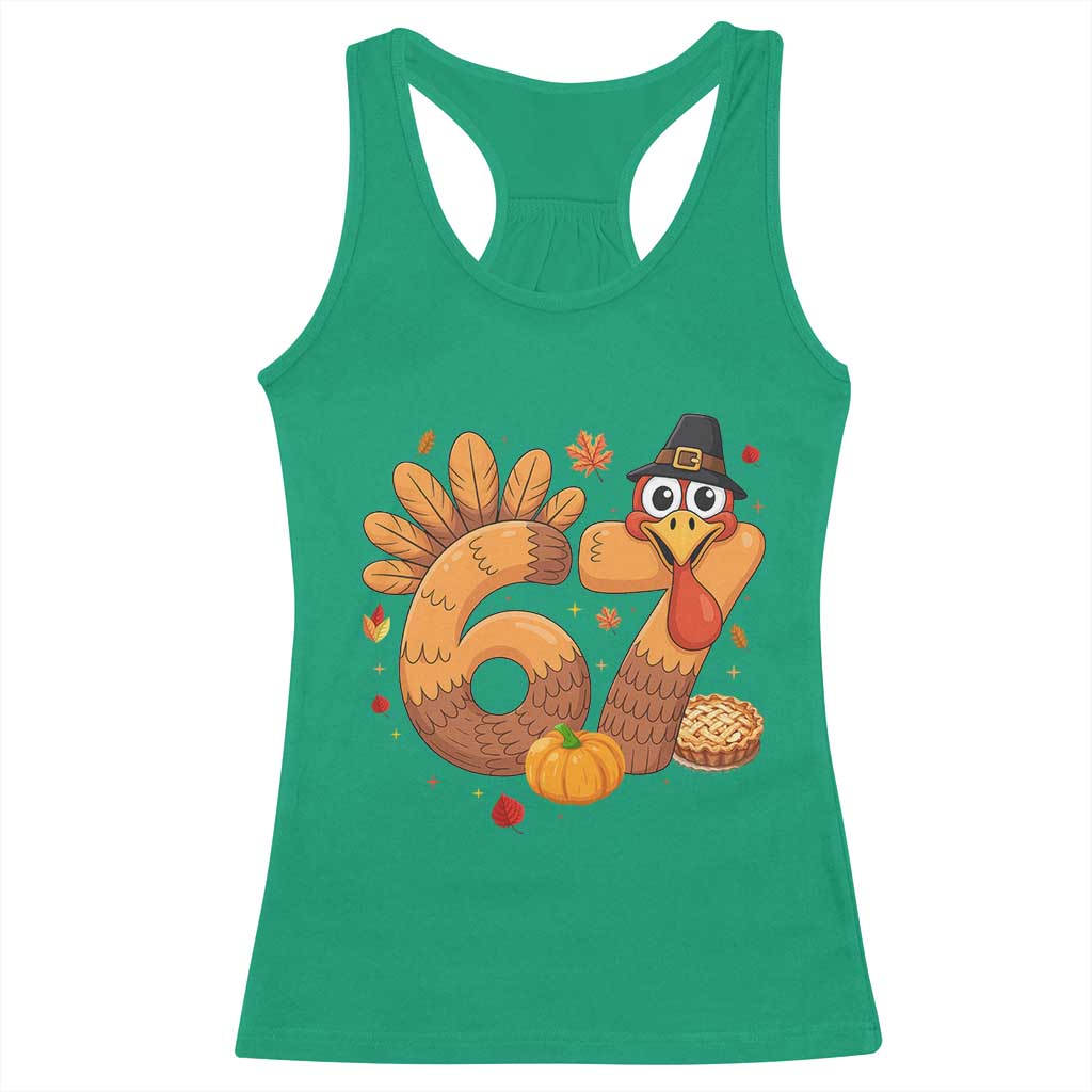 Funny Turkey Six And Seven Meme Racerback Tank Top Thanksgiving Gift TS12 Irish Green Print Your Wear