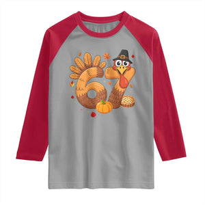 Funny Turkey Six And Seven Meme Raglan Shirt Thanksgiving Gift TS12 Sport Gray Red Print Your Wear