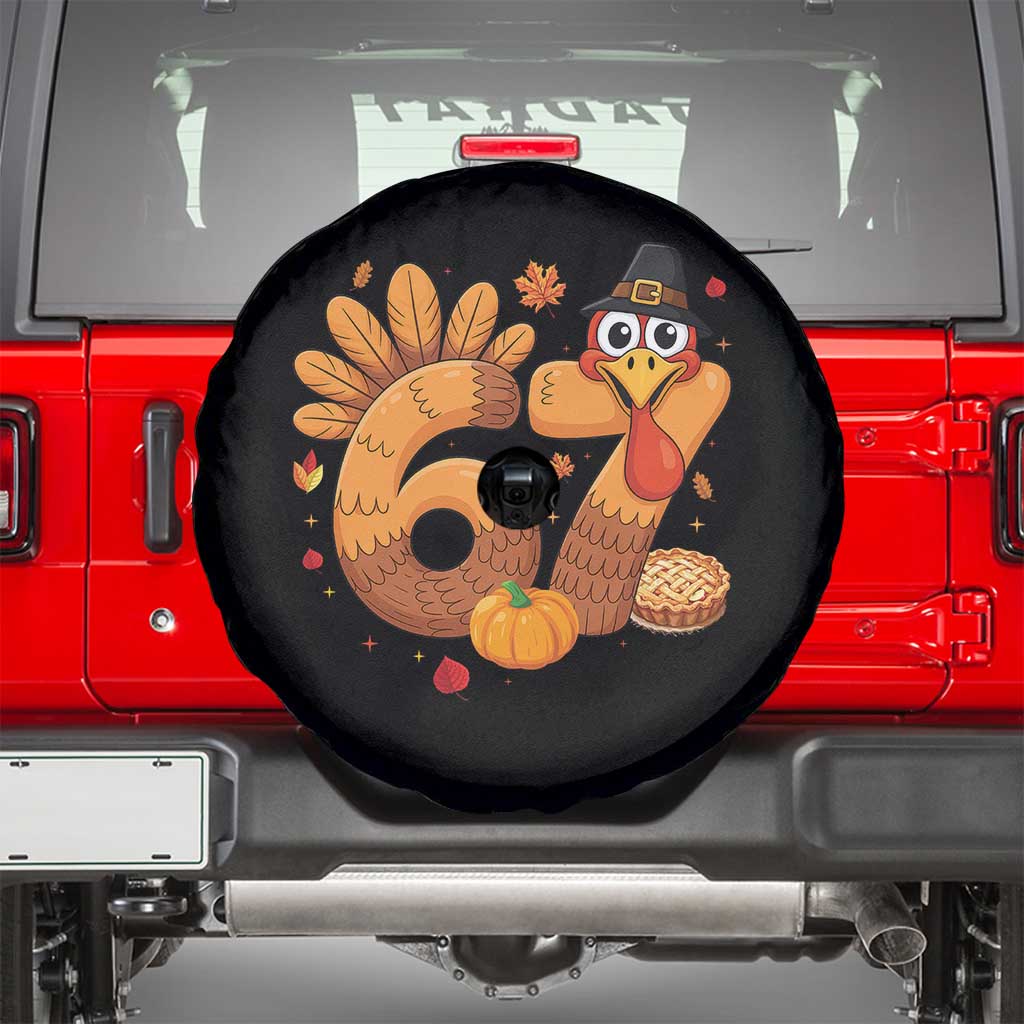 Funny Turkey Six And Seven Meme Spare Tire Cover Thanksgiving Gift TS12 Black Print Your Wear