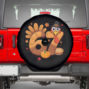 Funny Turkey Six And Seven Meme Spare Tire Cover Thanksgiving Gift TS12 Black Print Your Wear