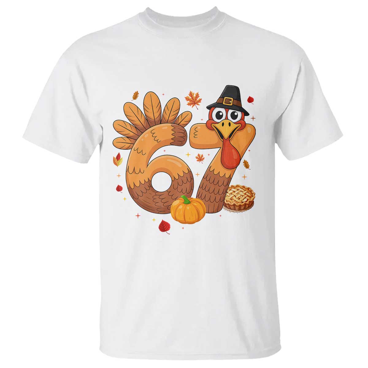 Funny Turkey Six And Seven Meme T Shirt Thanksgiving Gift TS12 White Print Your Wear