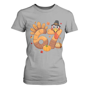Funny Turkey Six And Seven Meme T Shirt For Women Thanksgiving Gift TS12 Sport Gray Print Your Wear