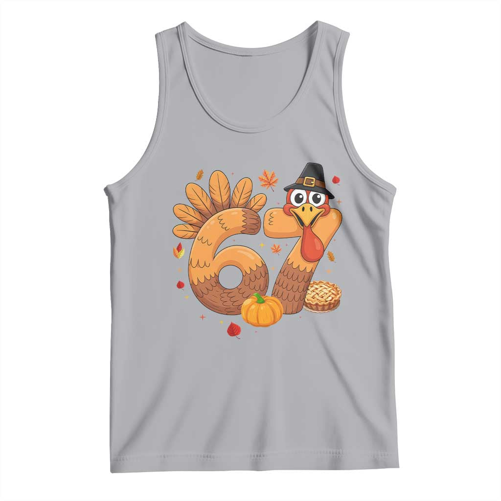 Funny Turkey Six And Seven Meme Tank Top Thanksgiving Gift TS12 Athletic Heather Print Your Wear
