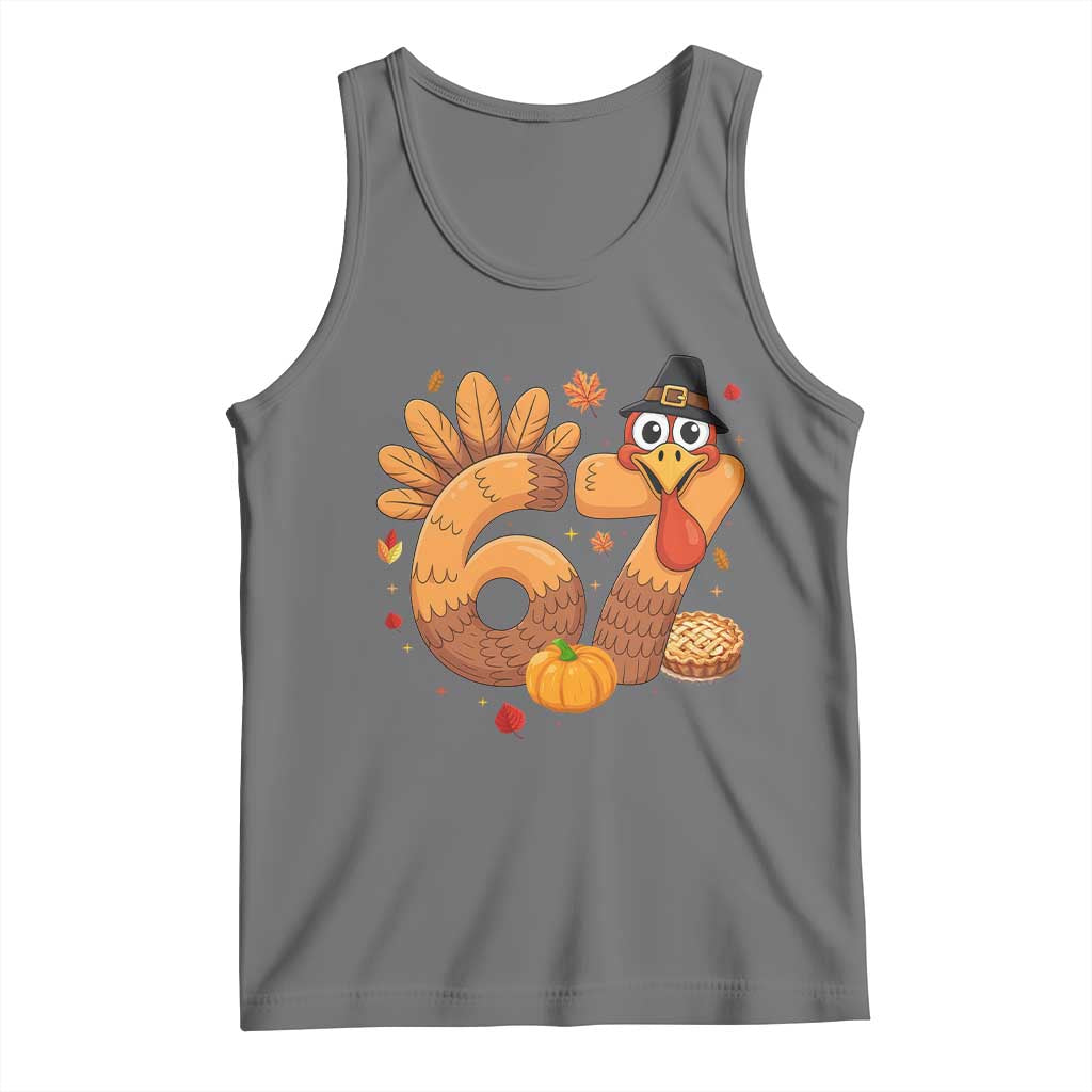 Funny Turkey Six And Seven Meme Tank Top Thanksgiving Gift TS12 Black Heather Print Your Wear