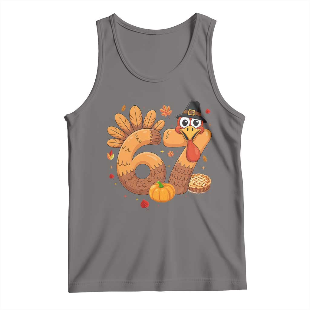 Funny Turkey Six And Seven Meme Tank Top Thanksgiving Gift TS12 Deep Heather Print Your Wear