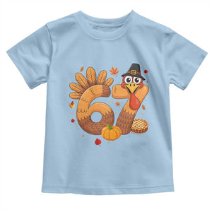 Funny Turkey Six And Seven Meme Toddler T Shirt Thanksgiving Gift TS12 Light Blue Print Your Wear
