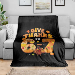 Give Thanks To 67 Throw Blanket Funny Brainrot Six Seven Meme Thanksgiving Gift TS12 Print Your Wear