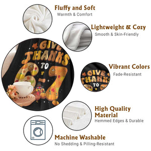 Give Thanks To 67 Throw Blanket Funny Brainrot Six Seven Meme Thanksgiving Gift TS12 Print Your Wear