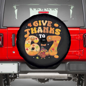 Give Thanks To 67 Spare Tire Cover Funny Brainrot Six Seven Meme Thanksgiving Gift TS12 Black Print Your Wear