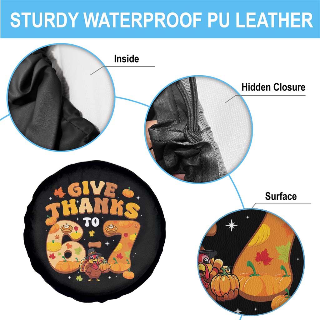 Give Thanks To 67 Spare Tire Cover Funny Brainrot Six Seven Meme Thanksgiving Gift TS12 Print Your Wear