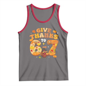 Give Thanks To 67 Tank Top Funny Brainrot Six Seven Meme Thanksgiving Gift TS12 Deep Heather Red Print Your Wear