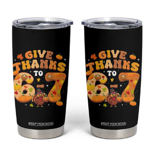 Give Thanks To 67 Tumbler Cup Funny Brainrot Six Seven Meme Thanksgiving Gift TS12 Black Print Your Wear