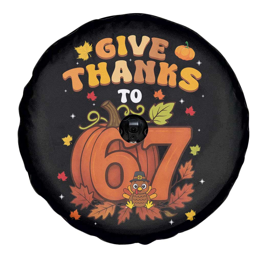 Thanksgiving Give Thanks To 67 Spare Tire Cover Funny Brainrot Meme Gift - Print Your Wear