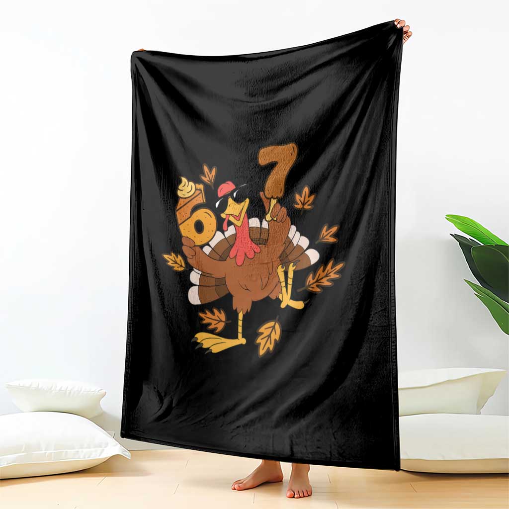 Trending Six Seven Meme Turkey Throw Blanket Funny Thanksgiving Gift TS12 Print Your Wear